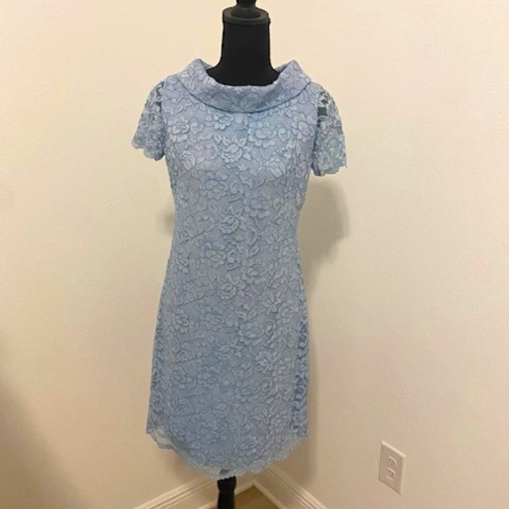 VINTAGE UNION MADE MISS THEME BLUE LACE PARTY DRESS SZ 8